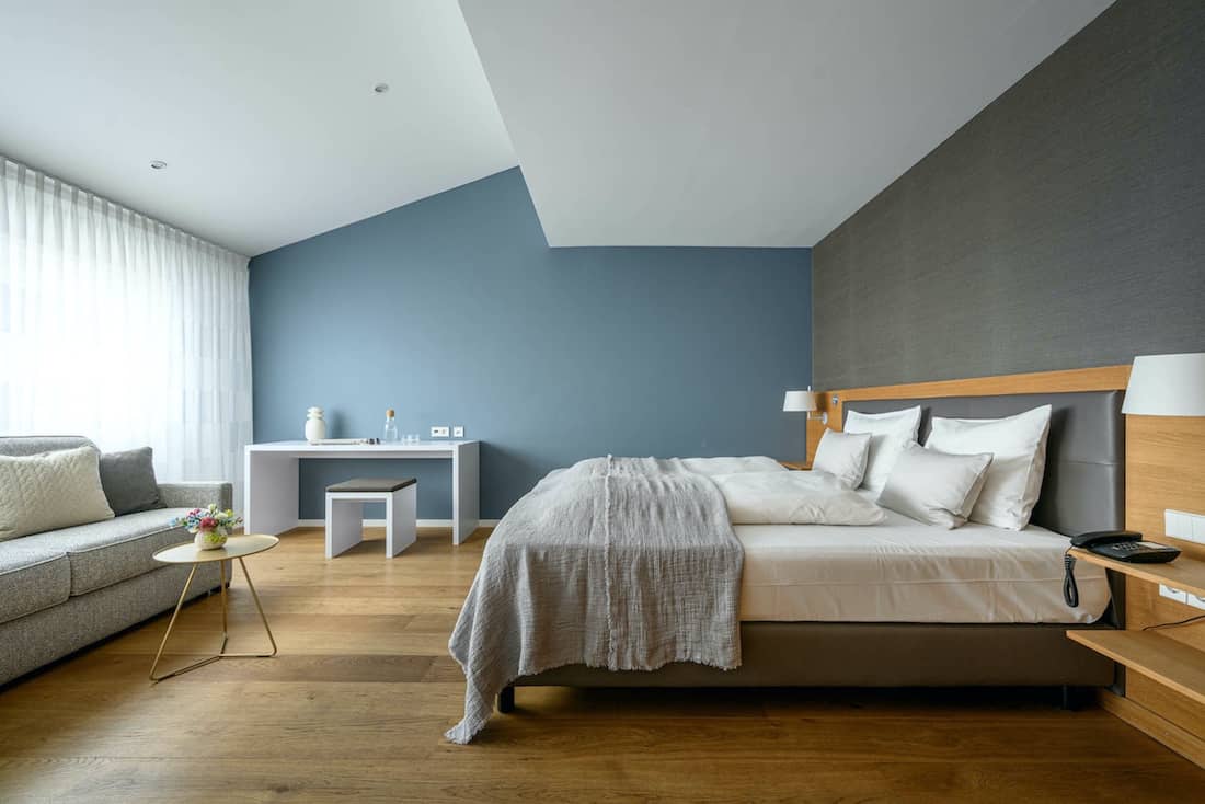 Hotel Maier Zimmer Superior Bodensee Urlaub Schlafbereich Doppelbett 