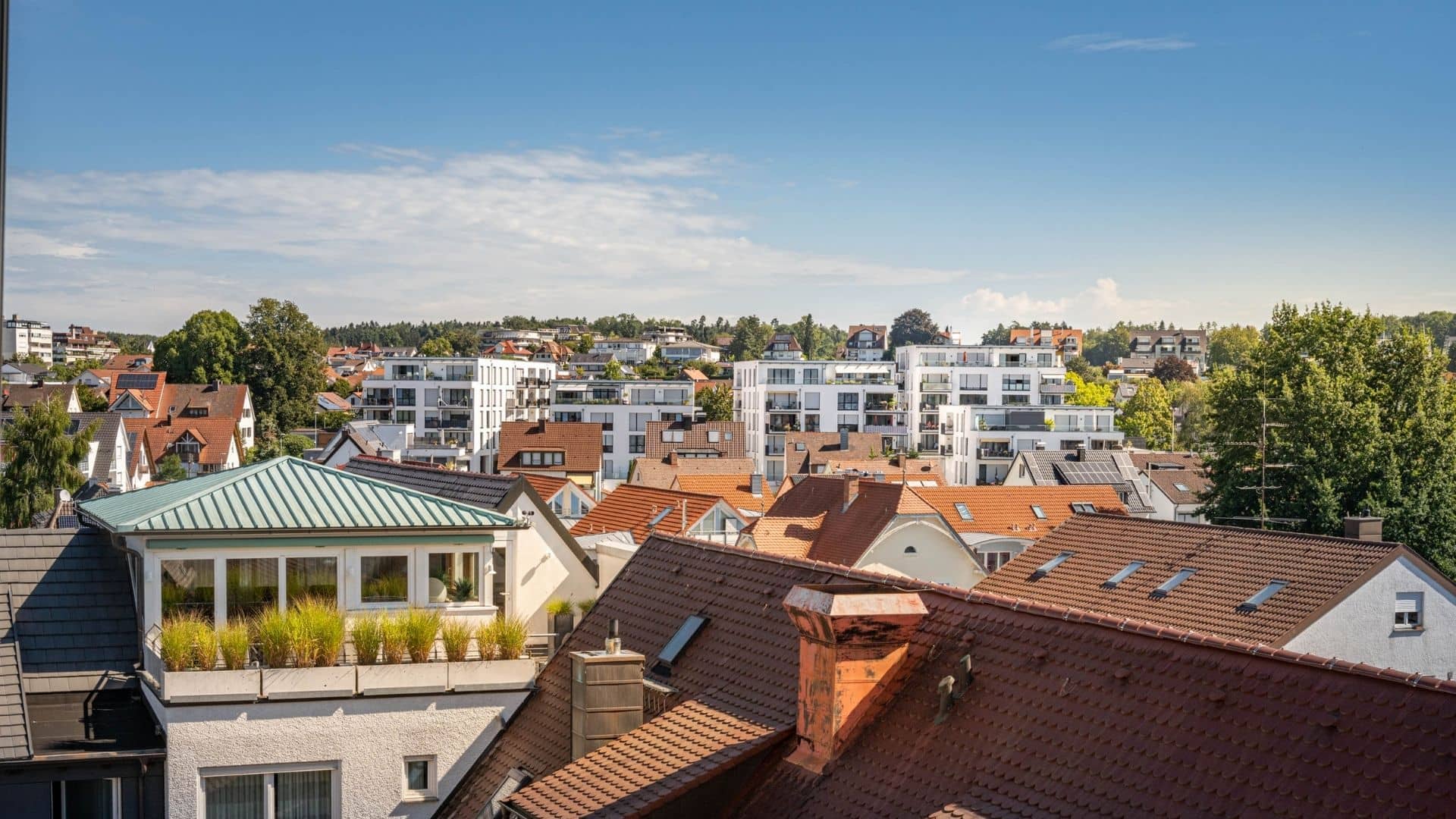 Über den Dächern von Hotel Maier Dächer Hotel Maier Bodensee